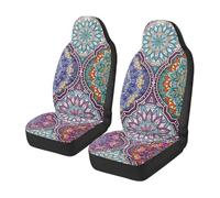 TOADDMOS Boho Mandala Front Autositzbedeckungen Fuzzy Fluffy Front Bucket Seat Cover Flannel Sattel Decke Autositzbedeckungen passen zu den meisten Fahrzeugen, Autos, Limousinen, LKW, SUV, Van