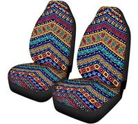 TOADDMOS Boho Style Colorful African Ethnic Tribal Geometric Universal Car Seat Cover Front Seats Only,Soft Durable Bucket Seats Protector,Anti-Slip and Washable