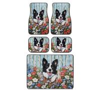 TOADDMOS Border Collie Car Floor Mats with Trunk Mat, Non-Slip, 5 Piece