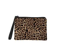 TOADDMOS Brown Leopard Animal Print Small Coin Purse,Wild Cheetah Change Purse Pouch Mini Wallet Coin Bag with Zipper for Women