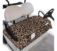 TOADDMOS Brown Leopard Print Golf Cart Seat Covers with Shortage Pockets Easy to Install Golf Cart Seat Towel Blanket Non-Slip Soft Golfs Club Car Accessories for EZGO Yamaha Club Car