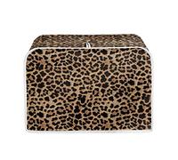 TOADDMOS Brown Leopard Print Toaster Cover 4 Slice Small Bread Maker Kitchen Appliance Protector with Hook