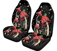 TOADDMOS Car Seat Cover, Mushroom with Star Auto Seat Protector Front Seat Cover Set, SUV/Truck/Van/Car Universal Seat Covers, Set of 2