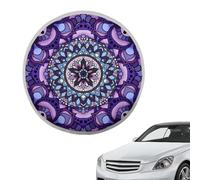 TOADDMOS Car Steering Wheel Cover Sun Shade Boho Mandala Floral Flowers Auto Interior Sun Reflective Protector Fits Cars SUV Truck Van