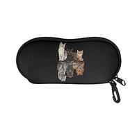 TOADDMOS Cats Print Soft Sunglasses Pouch Zipped Glasses Case for Women Men Teens,Portable and Lightweight