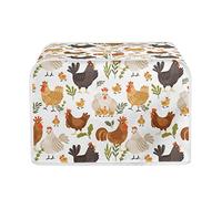 TOADDMOS Chicken Print 2 Slice Toaster Cover for Small Kitchen Appliance Dust and Fingerprint Protection,Washable and Foldable