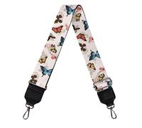 TOADDMOS Colorful Butterfly Print Wide Purse Strap for Crossbody Handbag Purse Camera Lunch Bag Adjustable Replacement Crossbody Strap Detachable Shoulder Straps Bag Belt Straps Purse Making Supplies