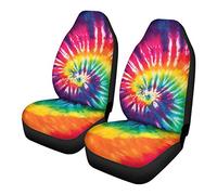 TOADDMOS Colorful Swirl Tie Dye Seat Covers Front Saddle Blanket Comfort Covers Universsal Fit for Cars,SUV,Truck,Jeep,Sedan or Van