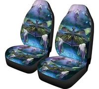 TOADDMOS Dragonfly Dreamcatcher Print Car Seat Covers Front Seats Only Full Set of 2,Car Interior Soft Comfortable Seat Protector for Truck SUV