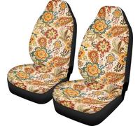 TOADDMOS Fall Boho Mandala Front Car Seat Covers Thanksgiving Decorative Driver Seat Cover Full Wrapping Edge Automotive Seat Cushion Covers Car Interior Accessories Compatible with SUV,Sedan