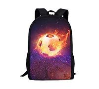 TOADDMOS Fire Basketball Galaxy Purple Backpack for Kids Boys,School Bag Children Rucksack Daypack for Travel Hiking