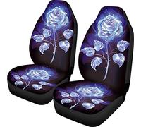 TOADDMOS Glowing Purple Rose Car Seat Cover for Front Seat Only, Auto Seat Protector Covers Universal Fit, SUV/Truck/Sedan, Set of 2