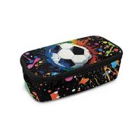 TOADDMOS Graffiti Football Pencil Case Fashion Pencil Pouch Pen Bag Large Capacity Office Stationery Organizer Travel Toiletry Bag Organizer for Kids Adults