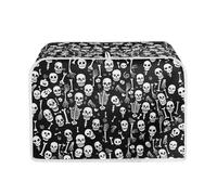 TOADDMOS Halloween Skull Toaster Cover 4 Slice Wide Slot,Small Kitchen Appliance Bread Maker Dust and Fingerprint Protection