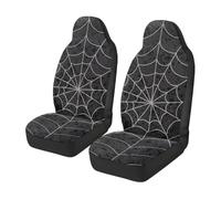 TOADDMOS Halloween Spider Web Autositzbedeckungen für Vordersitze Fuzzy Fluffy Flannel Bucket Sitzbedeckungen Winter und Universal Fit Auto Interieur Zubehör