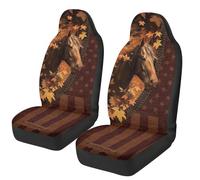 TOADDMOS Horse Car Seat Covers Soft Camo Forest Car Seat Covers Full Set of 2 Removable Automotive Accessories Anti-Slip Back Fabric Universal Fit for Most Cars SUVs and Sedans