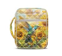TOADDMOS Hummingbird Bible Bags for Women Sunflower Quilted Bible Carrying Case with Durable Handle Fashion Quilted Carrying Bible Study Supplies Accessories for Girls