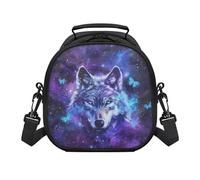 TOADDMOS Kids Lunch Bag Galaxy Space Wolf Butterfly School Thermal Meal Tote Kit for School Picnic Travel Work Lunch Crossbody Bag