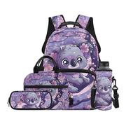 TOADDMOS Koala Kids Backpack Set 4Pcs School Backpacks with Lunch Bag Pencil Case Water Bottle Bag Lightweight for Elementary Primary Middle School