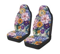 TOADDMOS Mandala Autositzbedeckungen Vorderset Boho Blumenblüten weiche Flannel Fahrzeug Kissen Sitzbedeckung Set, Automobilzubehör Innendekoration