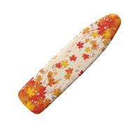 TOADDMOS Orange Maple Leaves Ironing Board Cover Scorch Resistant Iron Pad Covers Padding with Elastic Edges Non Slip Hook and Loop Fasteners