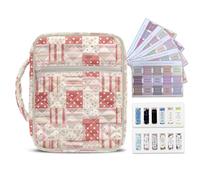 TOADDMOS Pink Florals Bible Bags for Women Quilted Bible Carrying Book Case with Handle Portable Bible Carrying Case with Handle & Multi Pockets for Bible Study Supplies