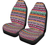TOADDMOS Rainbow Leopard Striped Car Accessories, Serape Cheetah Print Universal Car Seat Covers - Front Seat Only, Full Set of 2, Soft Breathable Bucket Seat Protectors for SUV, Trucks