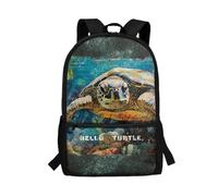 TOADDMOS Sea Turtle Print Kids School Backpack with Front Zipper Pocket & Side Pockets Large Capacity Bookbag Laptop Daypack for Girls Boys