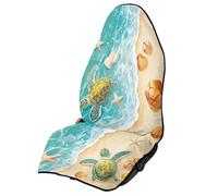 TOADDMOS Sea Turtles Car Seat Covers Beach Starfish Conch Waterproof Front Seats Only,Gym Workout, Running, Swimming,Sweating Car Seat Cover Auto Seat Covers,Fit SUV Truck Van Sedan