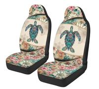 TOADDMOS Turtle Car Seat Covers Front Seats Comfortable Boho Floral Auto Interior Accessories 2 Pcs Set Car Seat Covers for Front Seats Universal Fit for Most Cars SUVs and Sedans