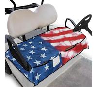 TOADDMOS US Flag Golf Cart Seat Towel Blanket Comfort Golf Cart Seat Covers Convenient Golfs Carts Backrest Cover Front Seats Cushion with 4 Front Pockets for Most Ezgo, Yamaha, Club Cars
