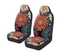 TOADDMOS Weiche Decke Vordersitzabdeckungen für Autos Boho Mandala Dahlia Fahrersitzabdeckung Flannelsitzabdeckung für vollen Rücken und Sitz,Winter Auto Innendekoration