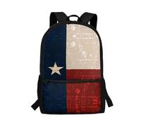 Toaddself Retro Texas Flag Backpack for School Casual Boys School Backpack Water Resistant Girls Rucksack for School and Nursery Students