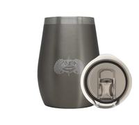 Toadfish Non-tipping 10oz Double Wall Insulated Stainless Steel Stemless Travel Wine Tumbler w/Easy Slide Lid - Graphite