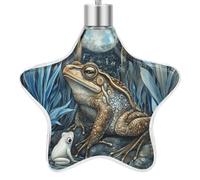 Toads Frogs in The Moon Moonlight Christmas Hanging Decor Star Ornament
