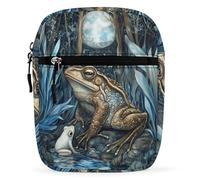 Toads Frogs in The Moon Moonlight Mini Crossbody Bag Unisex Anti-Theft Side Shoulder Bags Travel Small Messenger Bag