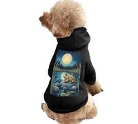Toads Pond Moon Night Cute Dog And Cat Clothes Pet Hoodie Sweatshirt Pullover Sweater Coat