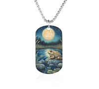 Toads Pond Moon Night Metal Pendant Necklace Chain Personalized Graphic Jewellery
