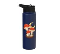 Toadstool Fly Agaric Crescent Moon Foraging Mushroom Stainless Steel Insulated Water Bottle