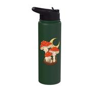 Toadstool Fly Agaric Crescent Moon Foraging Mushroom Stainless Steel Insulated Water Bottle