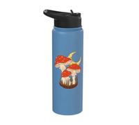 Toadstool Fly Agaric Crescent Moon Foraging Mushroom Stainless Steel Insulated Water Bottle
