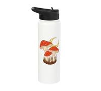 Toadstool Fly Agaric Crescent Moon Foraging Mushroom Stainless Steel Insulated Water Bottle