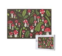 Toadstool Mushroom Art Print,1000 Pieces Wooden Jigsaw Family Game Jigsaw Puzzles for Adults Teens Home Decor