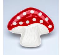 Toadstool Plate Halloween Decoration Red & White with Polka dots Pattern - 18.5cm by Hamilton McBride