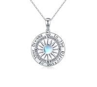 TOAKOT Celtic Knot Compass Necklace for Women, Birthstone Graduation Jewelry Gift for Friend Classmate Graduate Keepsake, Nautical Jewelry for Her, Regular Size, Metal, Cubic Zirconia