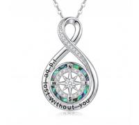 TOAKOT Infinity Compass Necklace for Women I'd be Lost without You Engraved Compass Pendant Jewelry Anniversary Birthday Mothers Day Gifts for Wife Her Girlfriend Mom