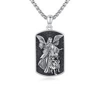 TOAKOT St Necklace for Men Women Saint Medals Amulet Necklace Protection Pendant Religious Catholic Jewelry Gifts, Regular Size, Metal, Crystal