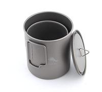 TOAKS Titanium Camping Pot Cup(375ml, 450ml, 550ml, 650ml, 750ml, 800ml, 900ml) … (750ml+450ml[CMB-750-450])