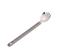 TOAKS Titanium Long Handle Spoon Spork with Polished Bowl Outdoor Camping Cutlery (SLV-14)