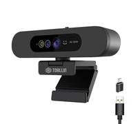 TOALLIN 2K QHD Webcam for Windows Hello Face Login, IR Facial Recognition Camera, USB Webcam with Microphone, 92° Wide Angle View, Computer Web Camera for Video Calls